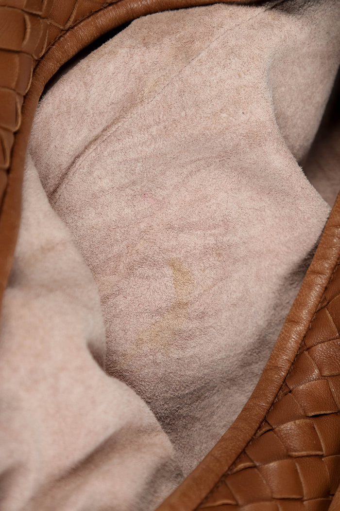 Vintage Bottega Veneta Tan Intrecciato Shoulder Bag