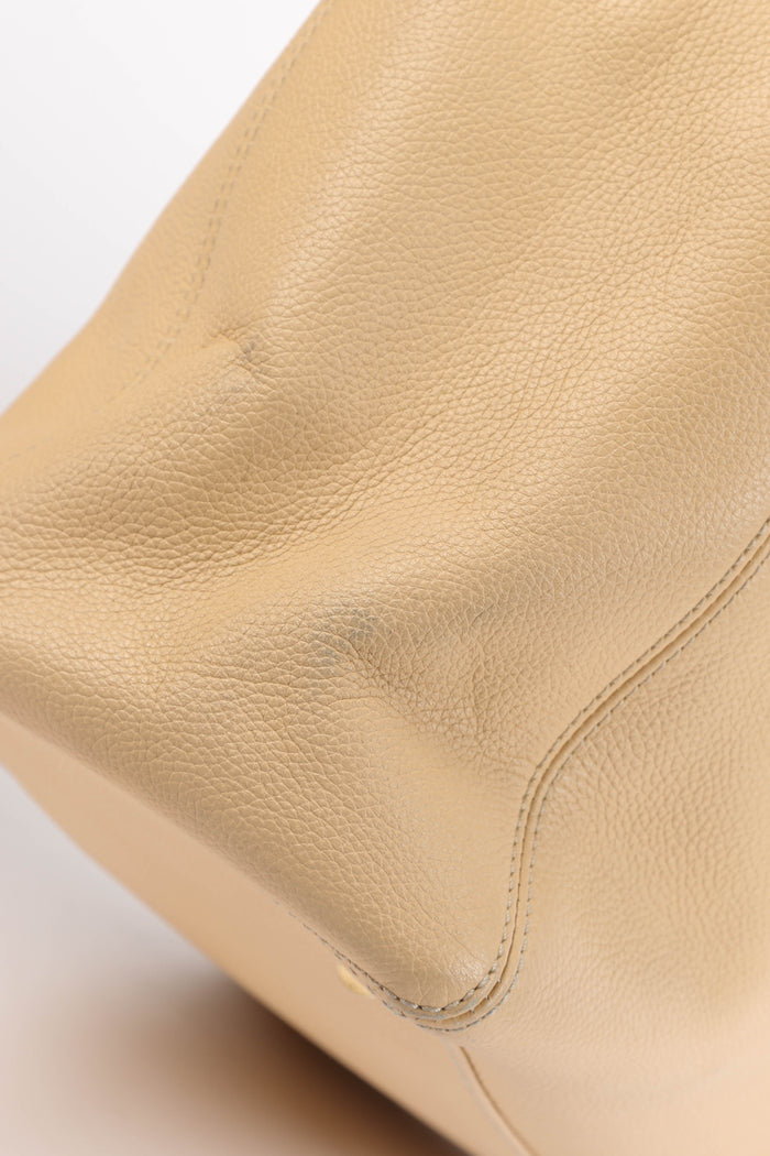 2010s Chanel Beige Grained Leather Cerf Executive Shopper Tote Bag