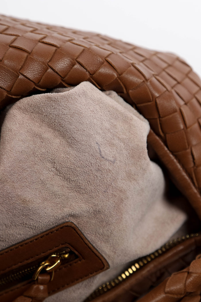 Vintage Bottega Veneta Tan Intrecciato Shoulder Bag