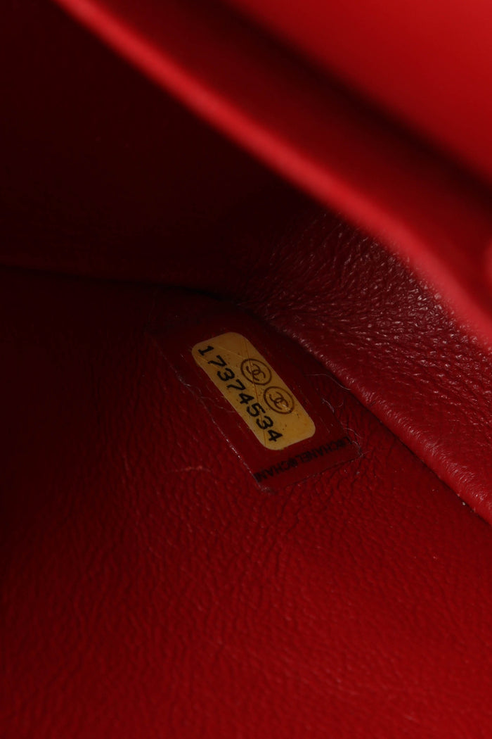 2010s Chanel Red Lambskin Leather Medium Classic Double Flap Bag