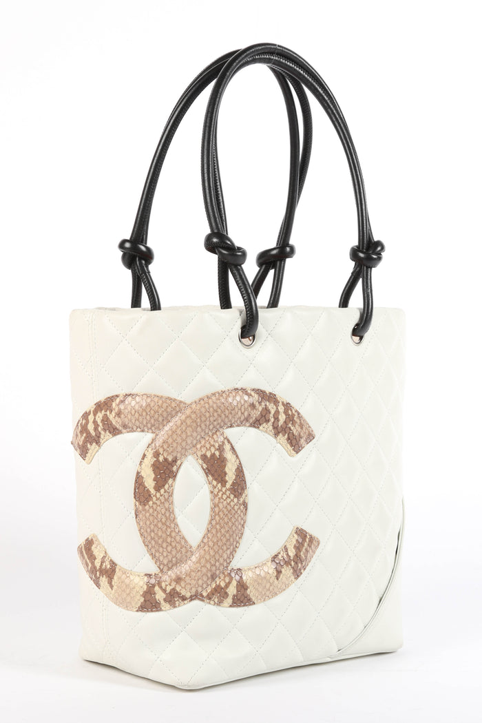 2000s Chanel White Rue Cambon Bucket Bag
