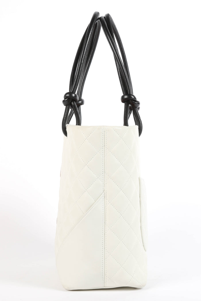 2000s Chanel White Rue Cambon Bucket Bag