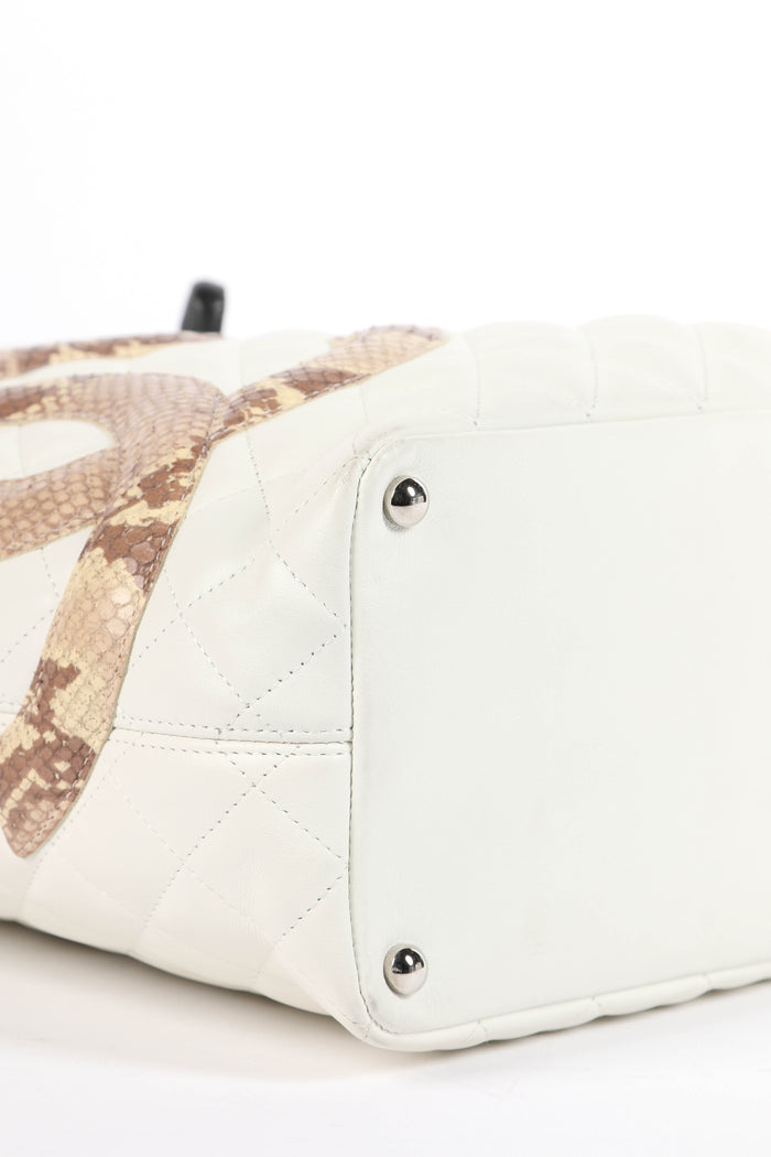 2000s Chanel White Rue Cambon Bucket Bag