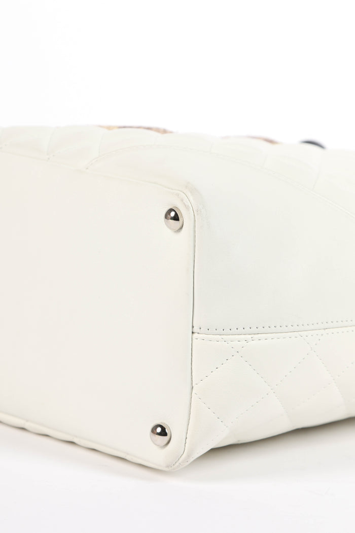 2000s Chanel White Rue Cambon Bucket Bag