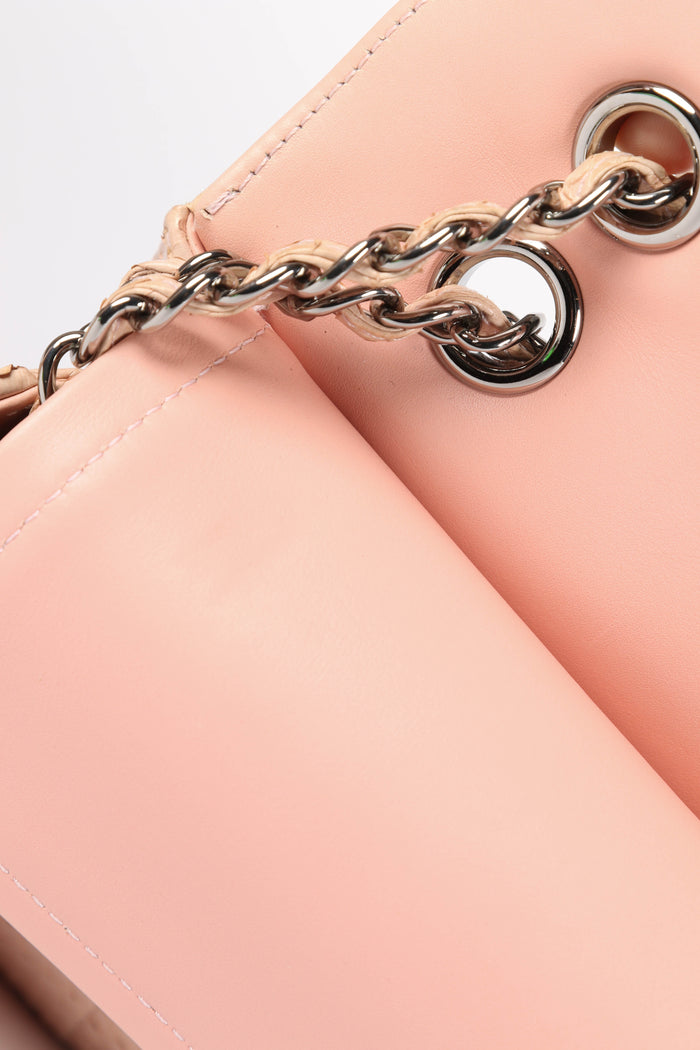 SUPER RARE 2016 Chanel Pale Pink Python Leather Medium Double Flap Bag