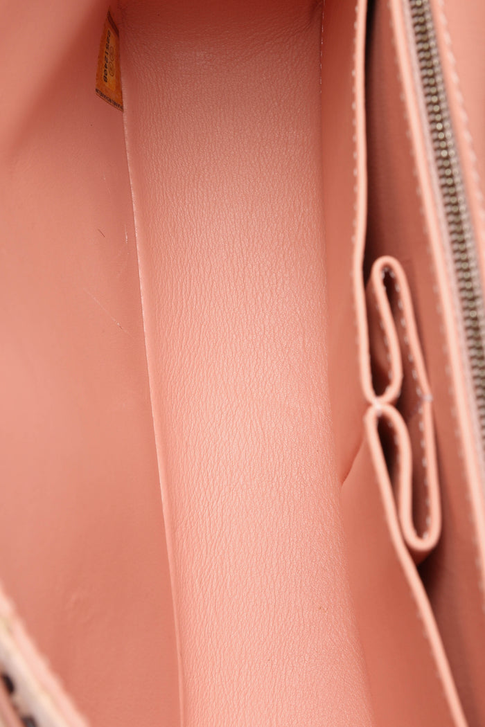 SUPER RARE 2016 Chanel Pale Pink Python Leather Medium Double Flap Bag