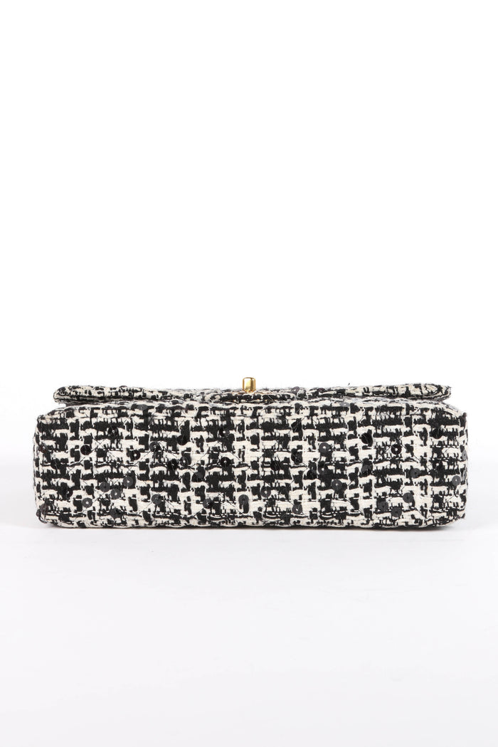 SUPER RARE 90s Chanel Sequin Tweed Top Handle Bag