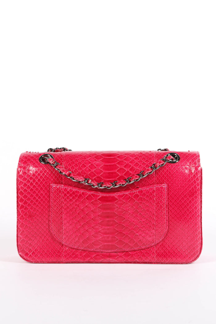 SUPER RARE 2014 Chanel Pink Python Medium Double Flap Bag