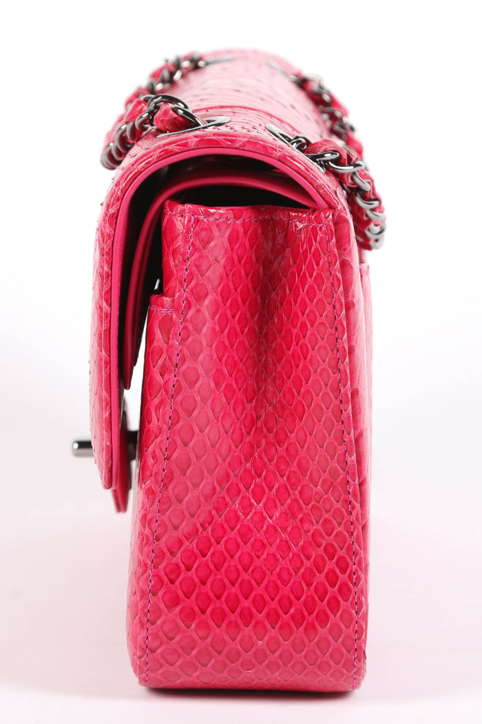 SUPER RARE 2014 Chanel Pink Python Medium Double Flap Bag