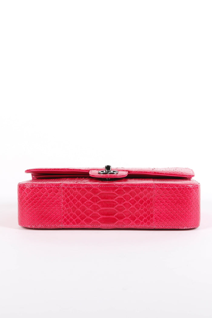 SUPER RARE 2014 Chanel Pink Python Medium Double Flap Bag