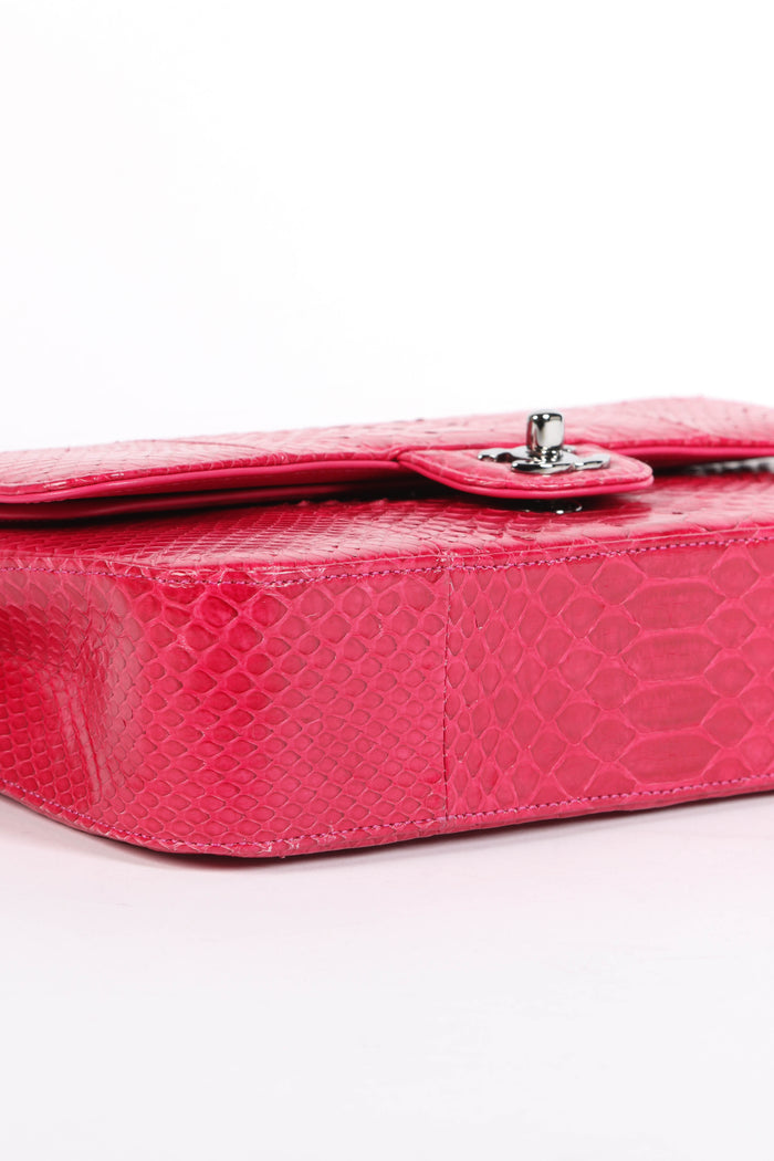 SUPER RARE 2014 Chanel Pink Python Medium Double Flap Bag