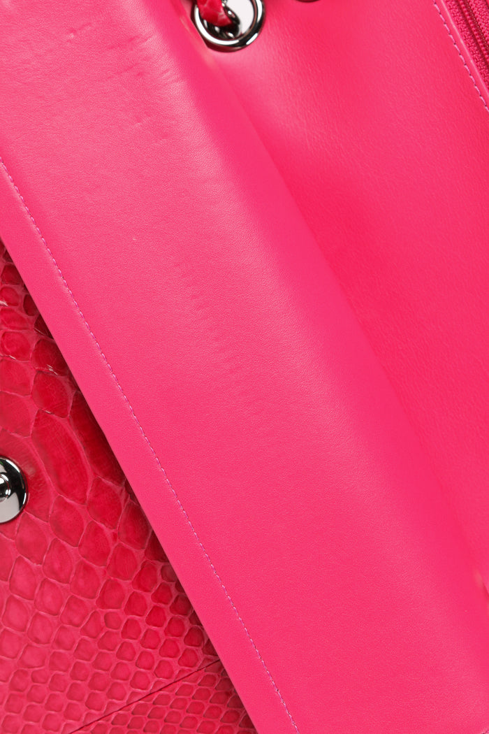 SUPER RARE 2014 Chanel Pink Python Medium Double Flap Bag
