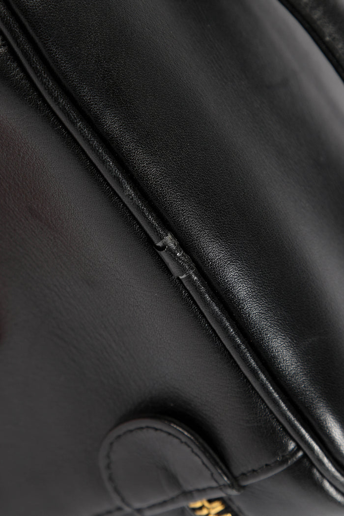 90s Chanel Black Lambskin Leather Vanity Case