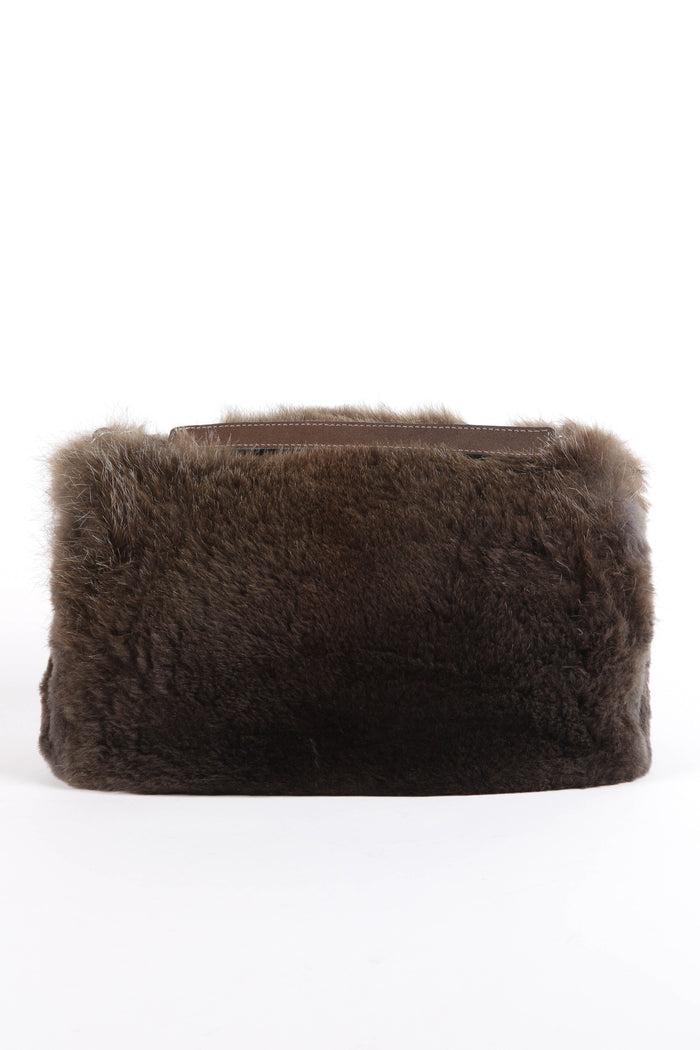 2010s Chanel Brown Fur Single Flap Bag