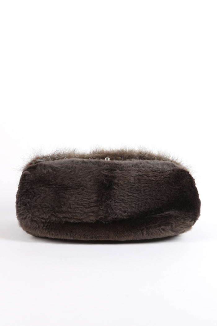 2010s Chanel Brown Fur Single Flap Bag