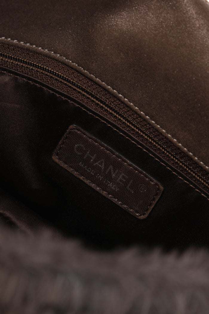 2010s Chanel Brown Fur Single Flap Bag
