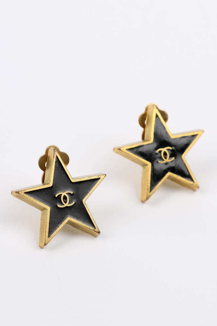 2000s Chanel Star Clip on Earrings