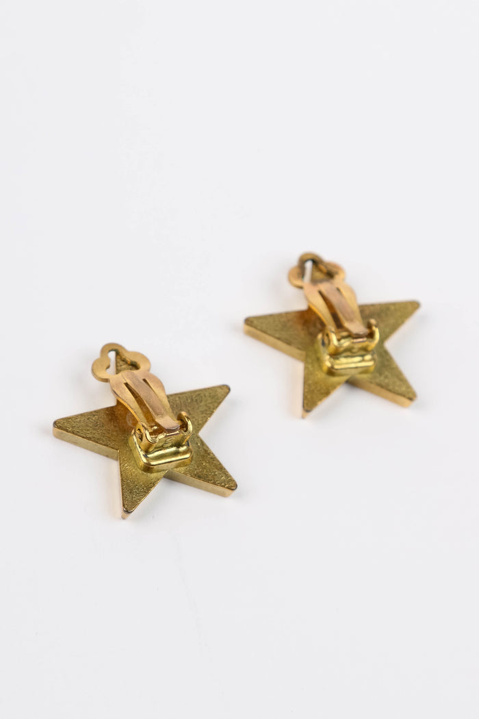 2000s Chanel Star Clip on Earrings