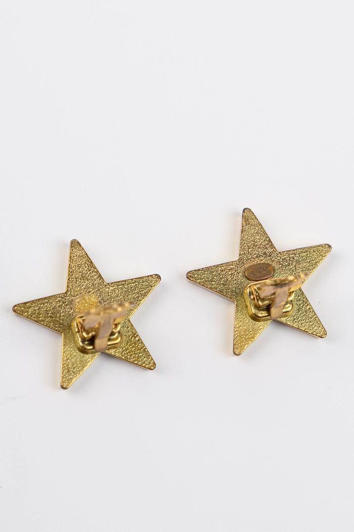 2000s Chanel Star Clip on Earrings