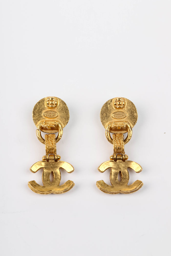 90s Chanel Turquoise CC Earrings