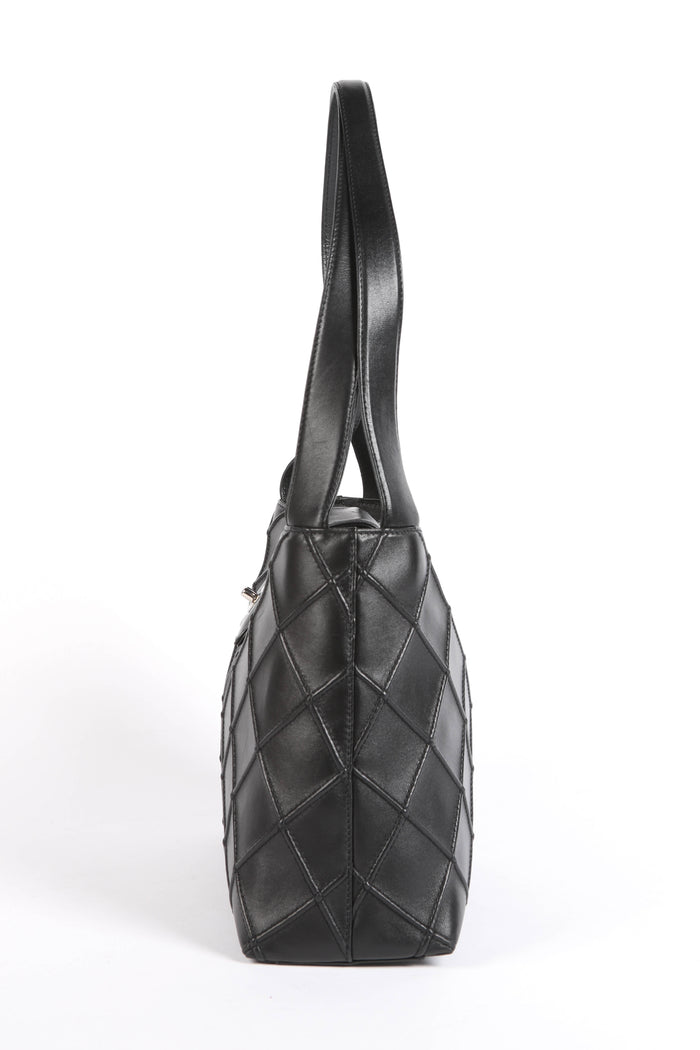 2000s Chanel Black Quilted Leather Shoulder Bag