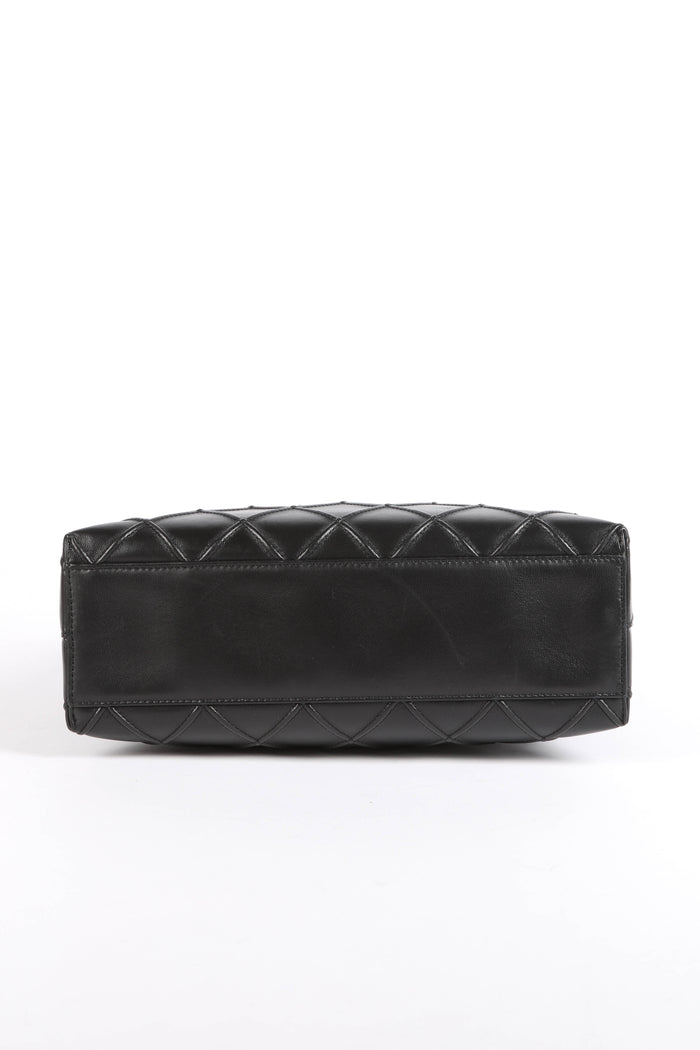 2000s Chanel Black Quilted Leather Shoulder Bag