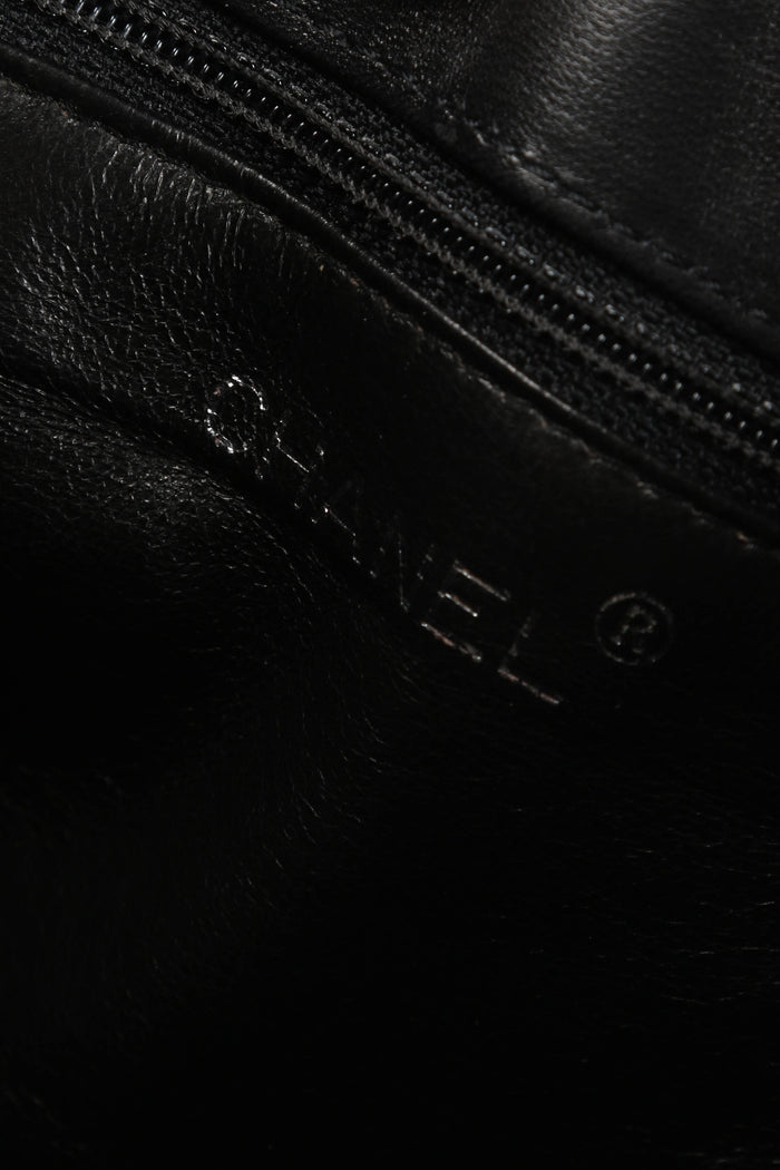 2000s Chanel Black Quilted Leather Shoulder Bag