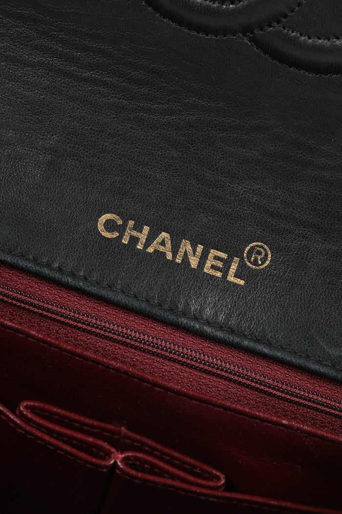 90s Chanel Black Lambskin Mini Square Crossbody Bag