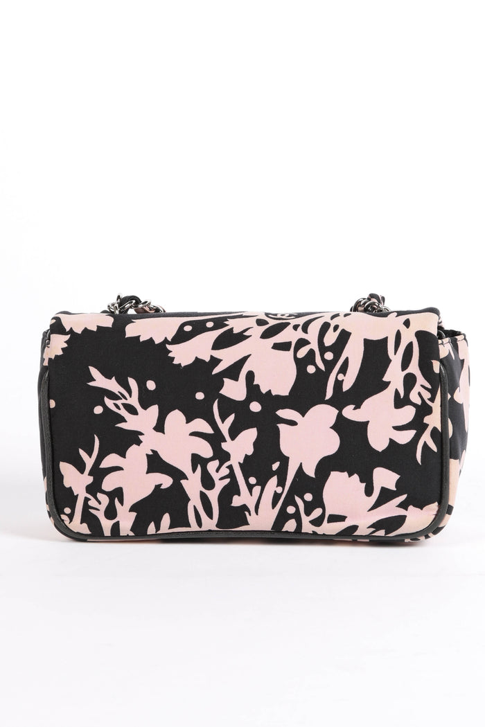 2000s Chanel Cruise Collection Floral Printed Mini Rectangular Shoulder Bag
