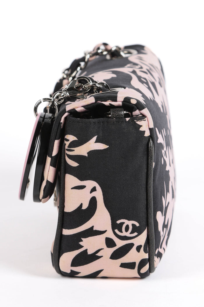 2000s Chanel Cruise Collection Floral Printed Mini Rectangular Shoulder Bag