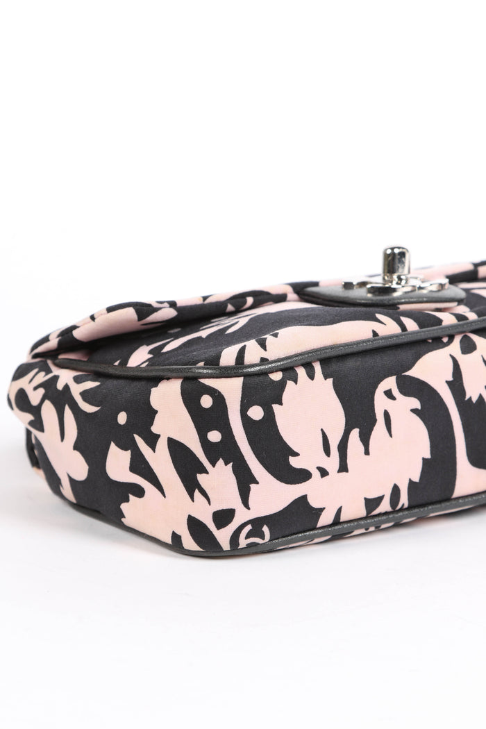 2000s Chanel Cruise Collection Floral Printed Mini Rectangular Shoulder Bag