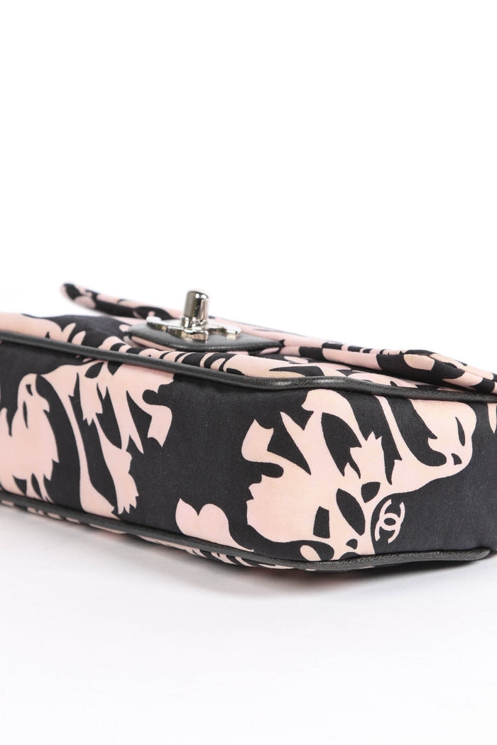 2000s Chanel Cruise Collection Floral Printed Mini Rectangular Shoulder Bag
