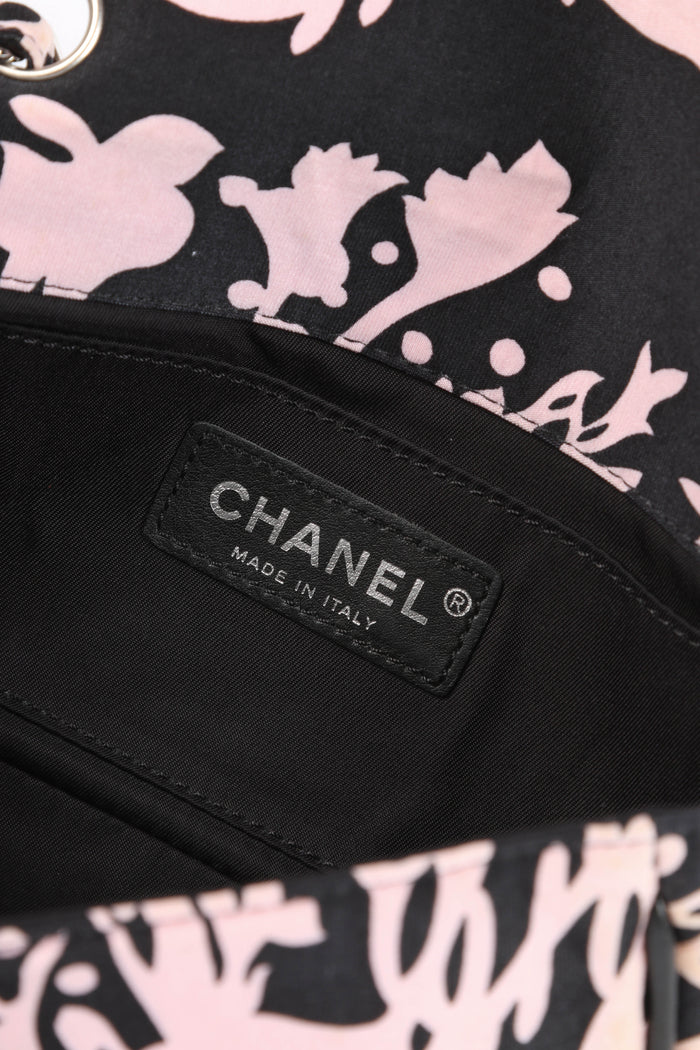 2000s Chanel Cruise Collection Floral Printed Mini Rectangular Shoulder Bag