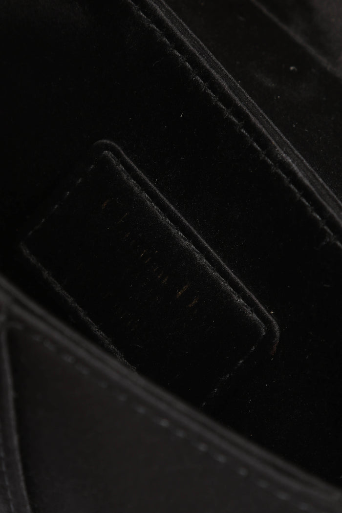 RARE Christian Dior Black Satin Embellished  Mini Saddle Bag