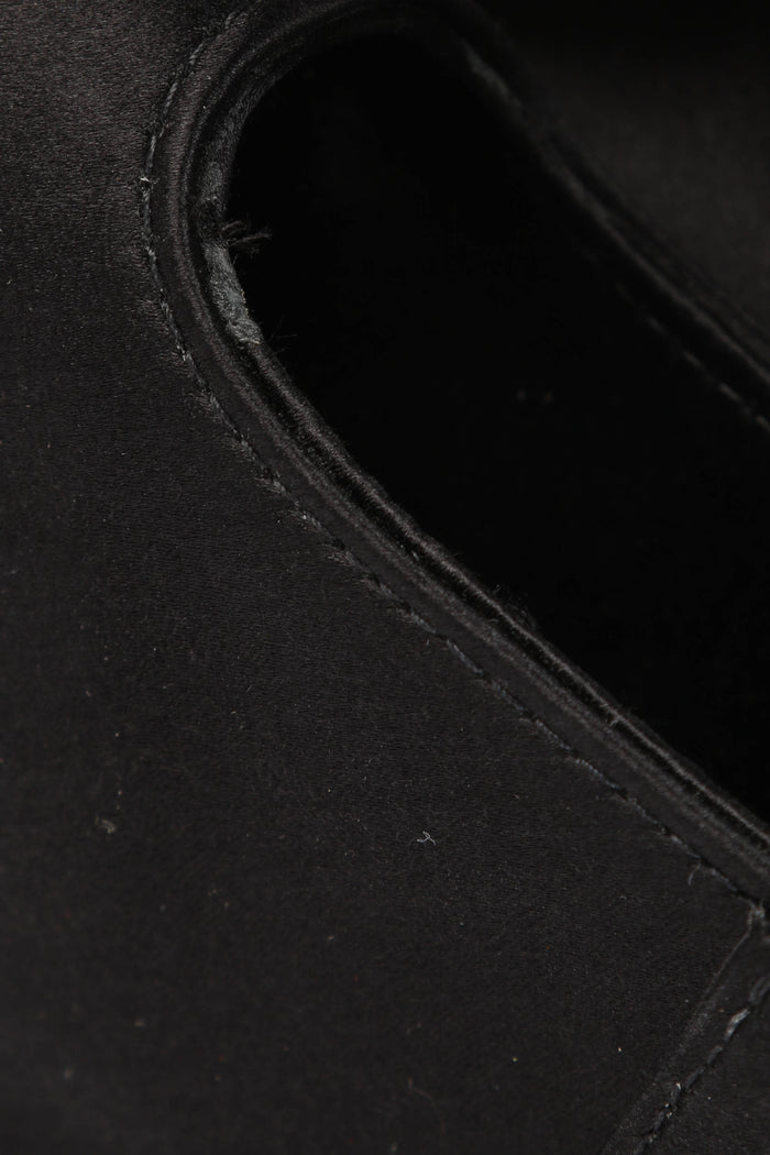 RARE Christian Dior Black Satin Embellished  Mini Saddle Bag