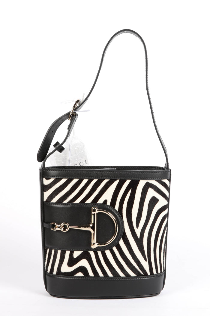 RARE Gucci Zebra Printed Ponyhair 73 Mini Bucket Bag