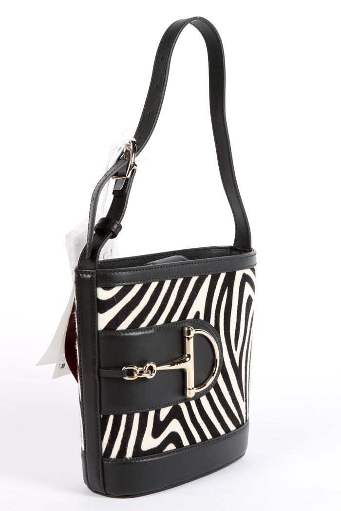 RARE Gucci Zebra Printed Ponyhair 73 Mini Bucket Bag