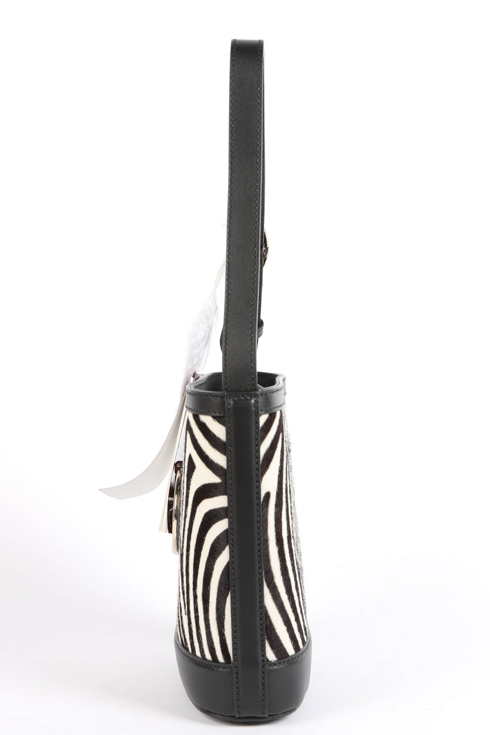 RARE Gucci Zebra Printed Ponyhair 73 Mini Bucket Bag