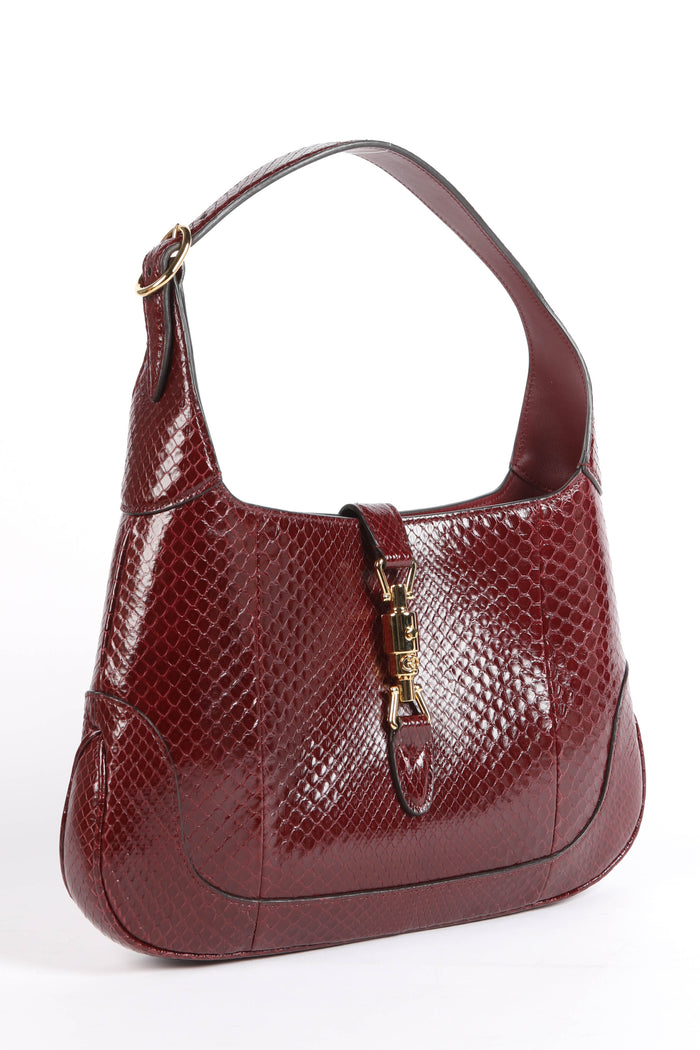 RARE Gucci Red Python Jackie Shoulder Bag