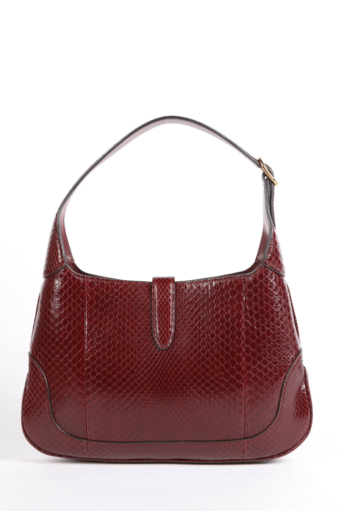 RARE Gucci Red Python Jackie Shoulder Bag
