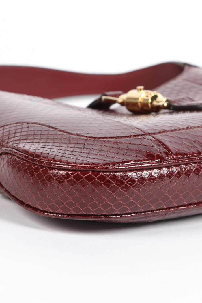 RARE Gucci Red Python Jackie Shoulder Bag