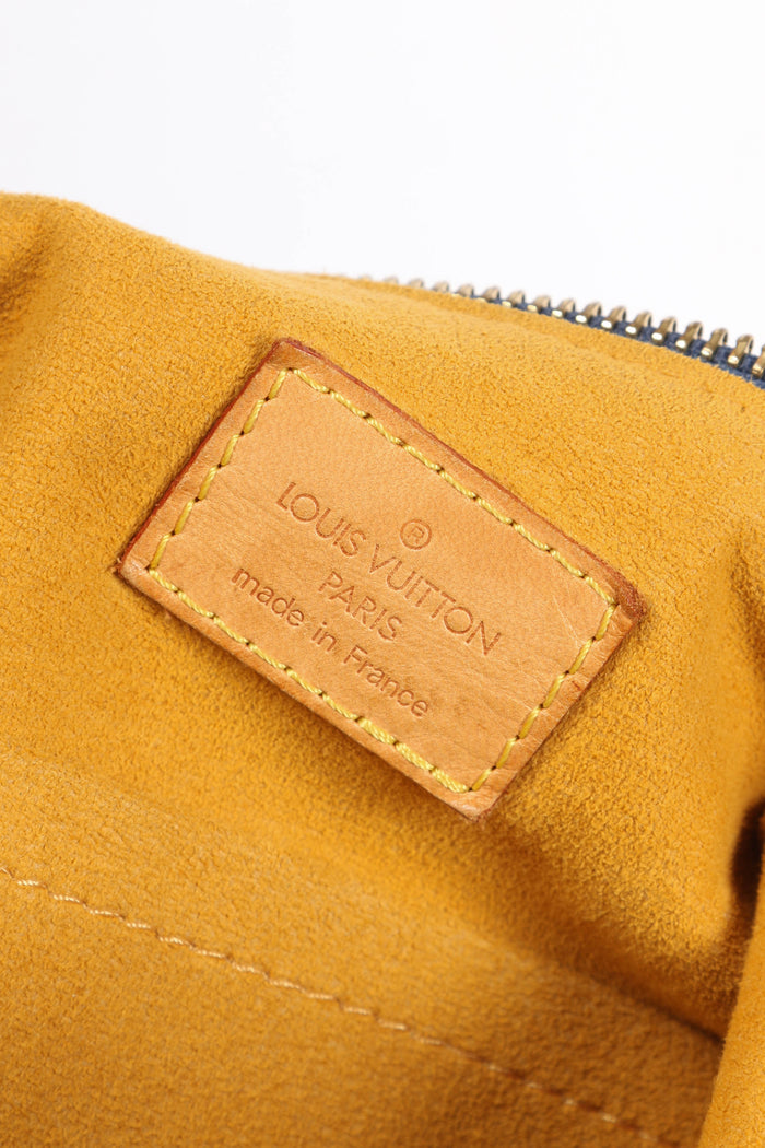 2000s Louis Vuitton Blue Denim Baggy PM Monogram Shoulder Bag