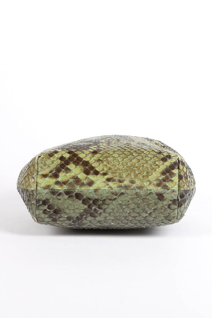 Vintage Christian Dior Green Python Maris Beaded Top Handle Bag
