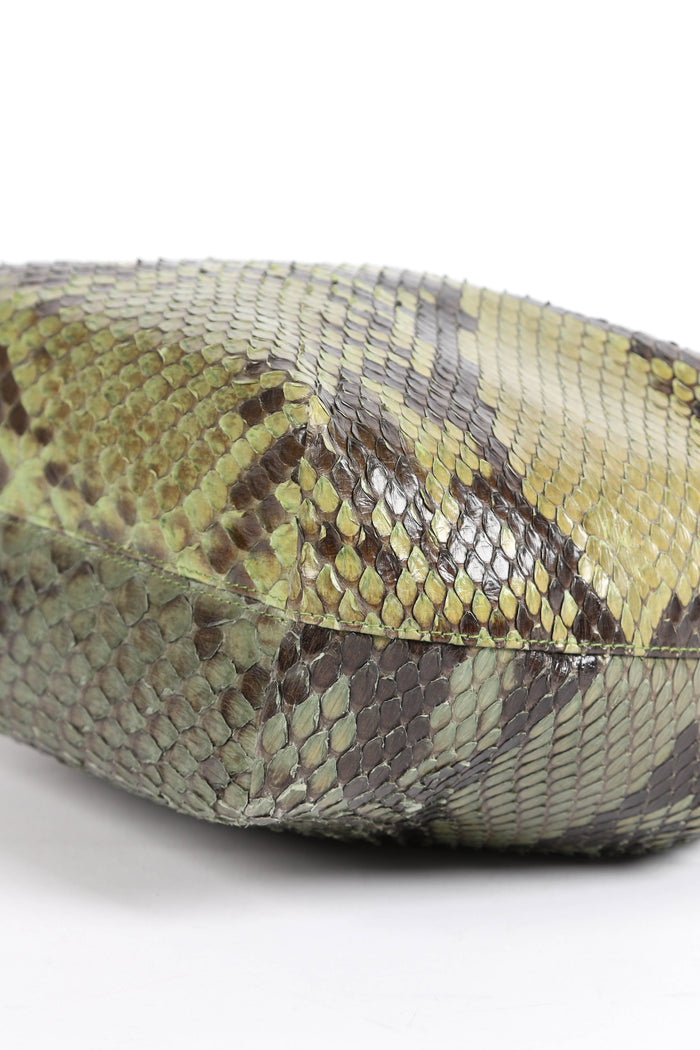 Vintage Christian Dior Green Python Maris Beaded Top Handle Bag