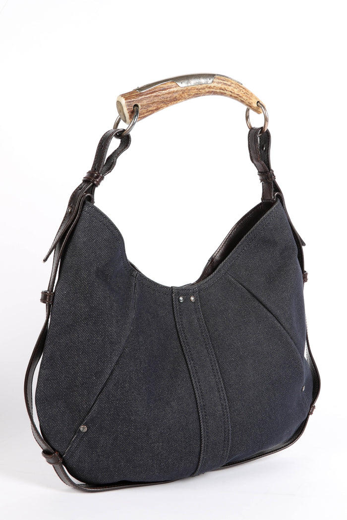 Vintage Yves Saint Laurent Dark Denim Mombasa Shoulder Bag