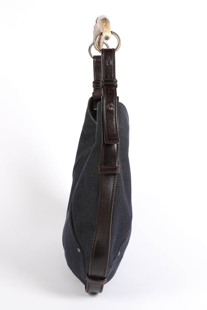 Vintage Yves Saint Laurent Dark Denim Mombasa Shoulder Bag
