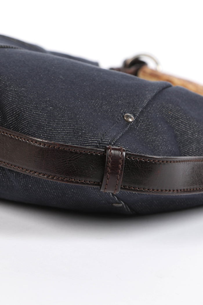 Vintage Yves Saint Laurent Dark Denim Mombasa Shoulder Bag