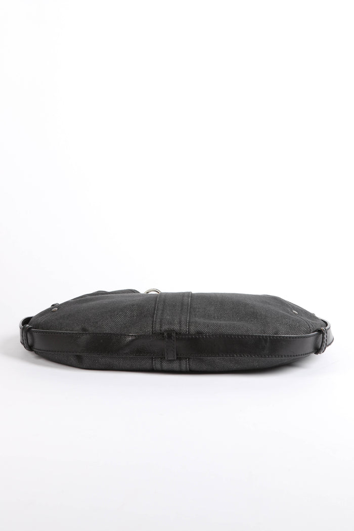 Vintage Yves Saint Laurent Grey Denim Mombasa Shoulder Bag