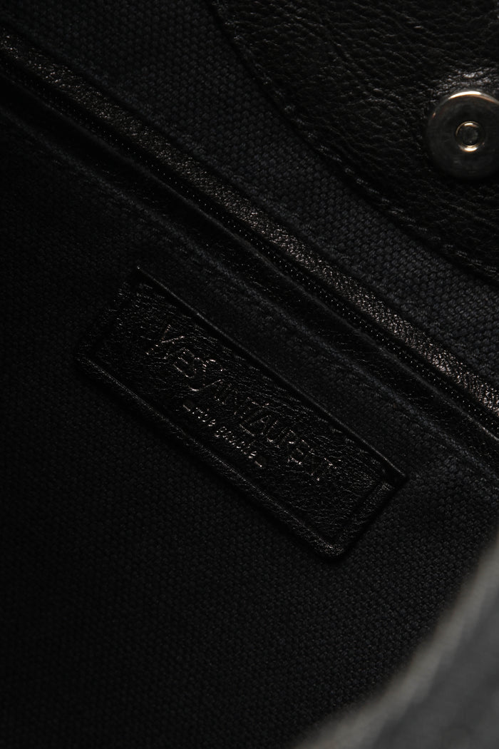 Vintage Yves Saint Laurent Grey Denim Mombasa Shoulder Bag