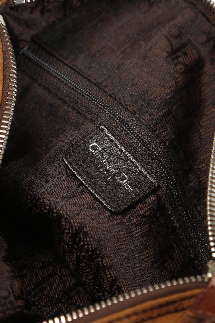 2000s Christian Dior Shearling Flight Collection Shoulder Bag